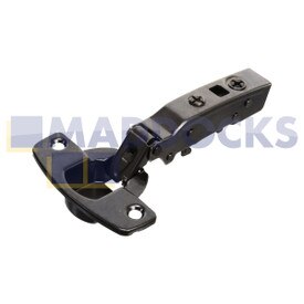 Original y original Hettich Universal Sensys Bisagra de 110° con sistema silencioso integrado (Sensys 8645I, negro obsidiana, superposición, ángulo de apertura de 110°, patrón de perforación de 52 mm x 5,5 mm, para atornillar (-))