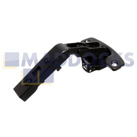 Bisagra universal Hettich original y genuina para puertas plegables de gabinetes de esquina sin función de cierre automático (Intermat 9930, negro obsidiana, superposición, ángulo de apertura 50° / 65°, patrón de perforación Esp 52 mm x 5,5 mm, para atornillar (-))